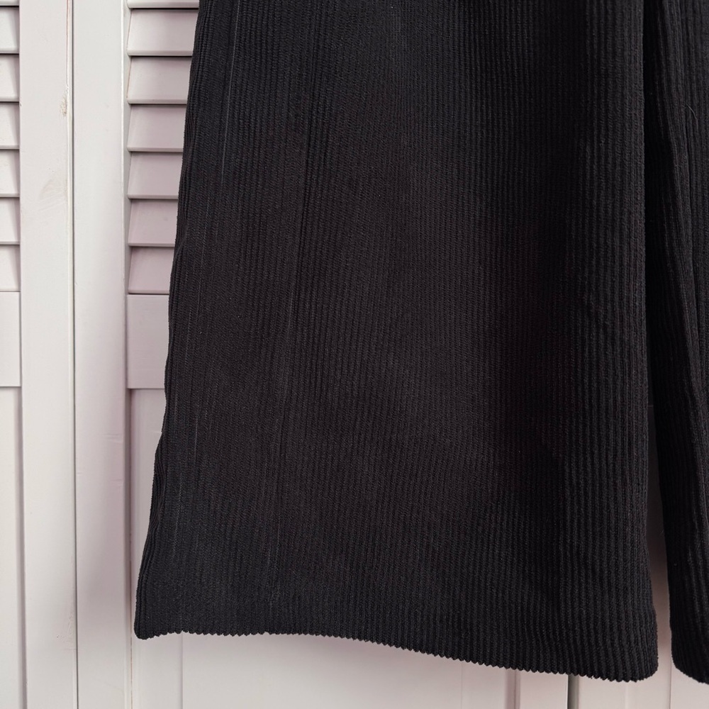 Halara High Waist Wide Straight Leg Mop Corduroy Like Casual Pants Black Small - Picture 6 of 10